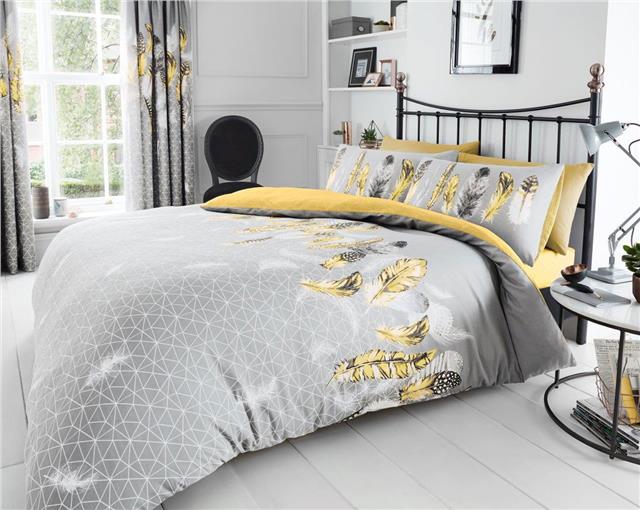 Duvet Sets Grey Ochre Yellow Dream Catcher Feathers Quilt Cover Bedding Ebay