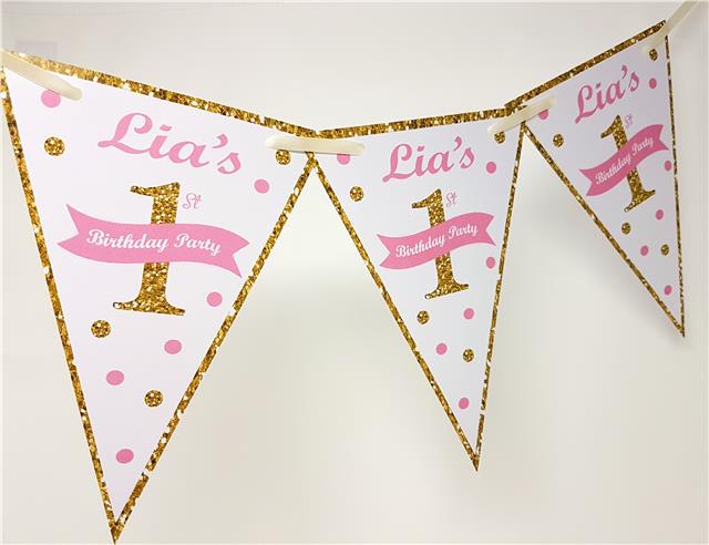 Baby Shower Christening Hen Party Birthday 1st 2nd 3rd 30th 60th Personalised Bunting  Banner Party Decoration Shabby Chic