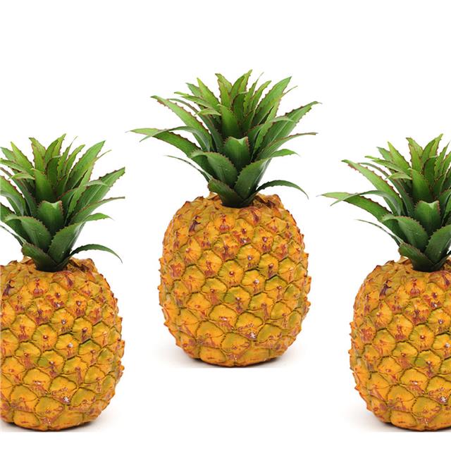 X3 Artificial Pineapple Fake Fruit Veg Decorative Plastic