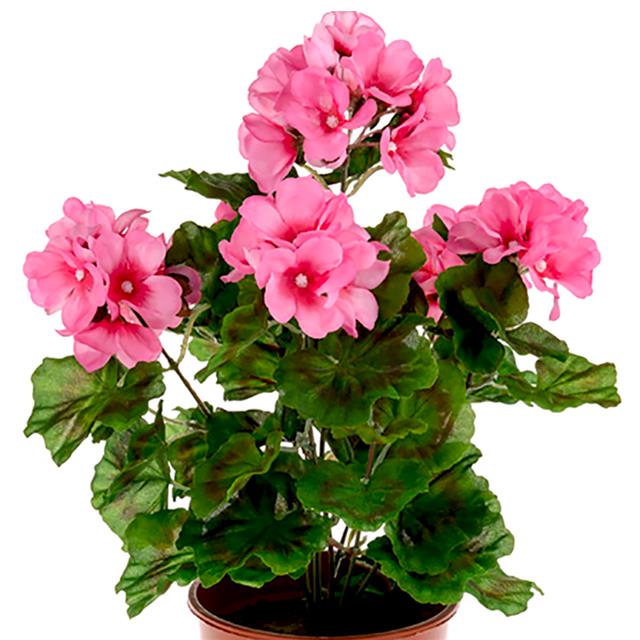 Artificial Geranium Plant 39cm - Pink Red Flowers - Decorative Potted ...