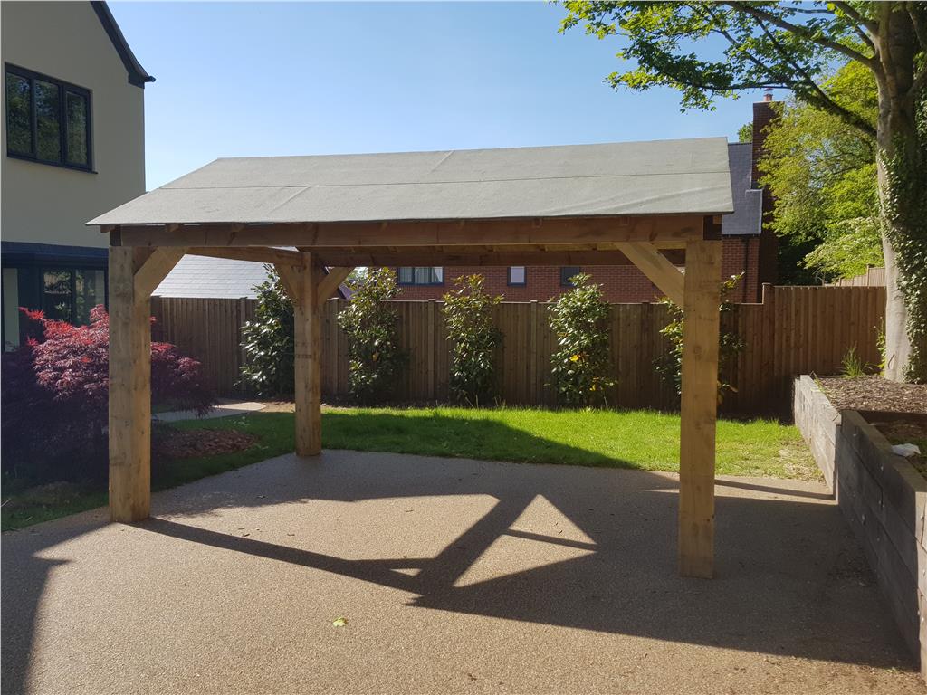 Timber Carport Wooden Hot Tub Shelter With Felt Roof | eBay