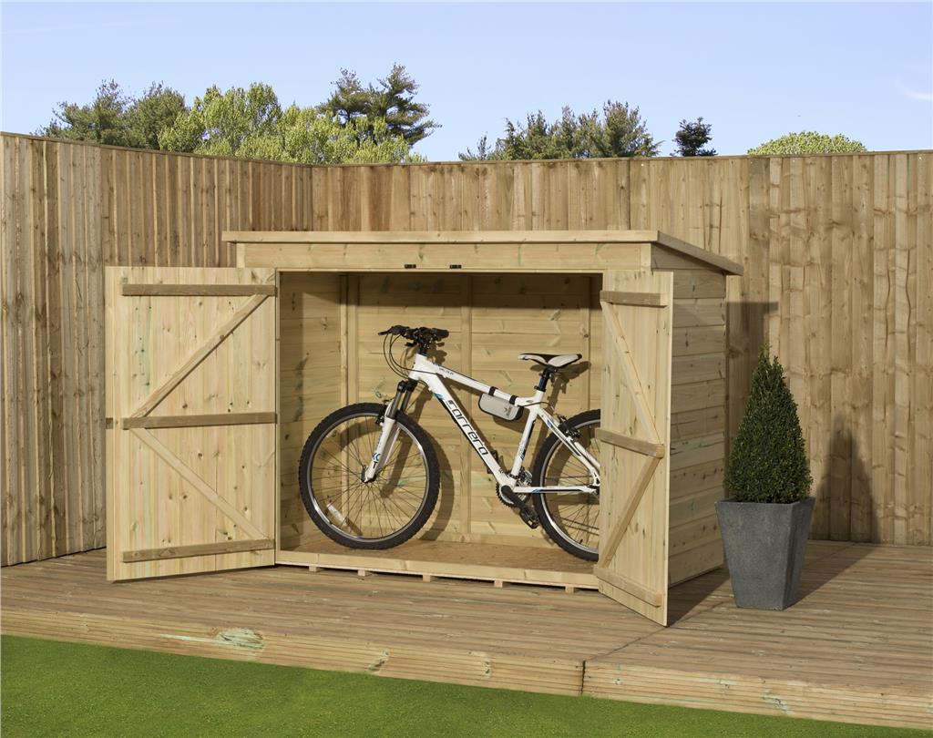 wooden bike storage shed