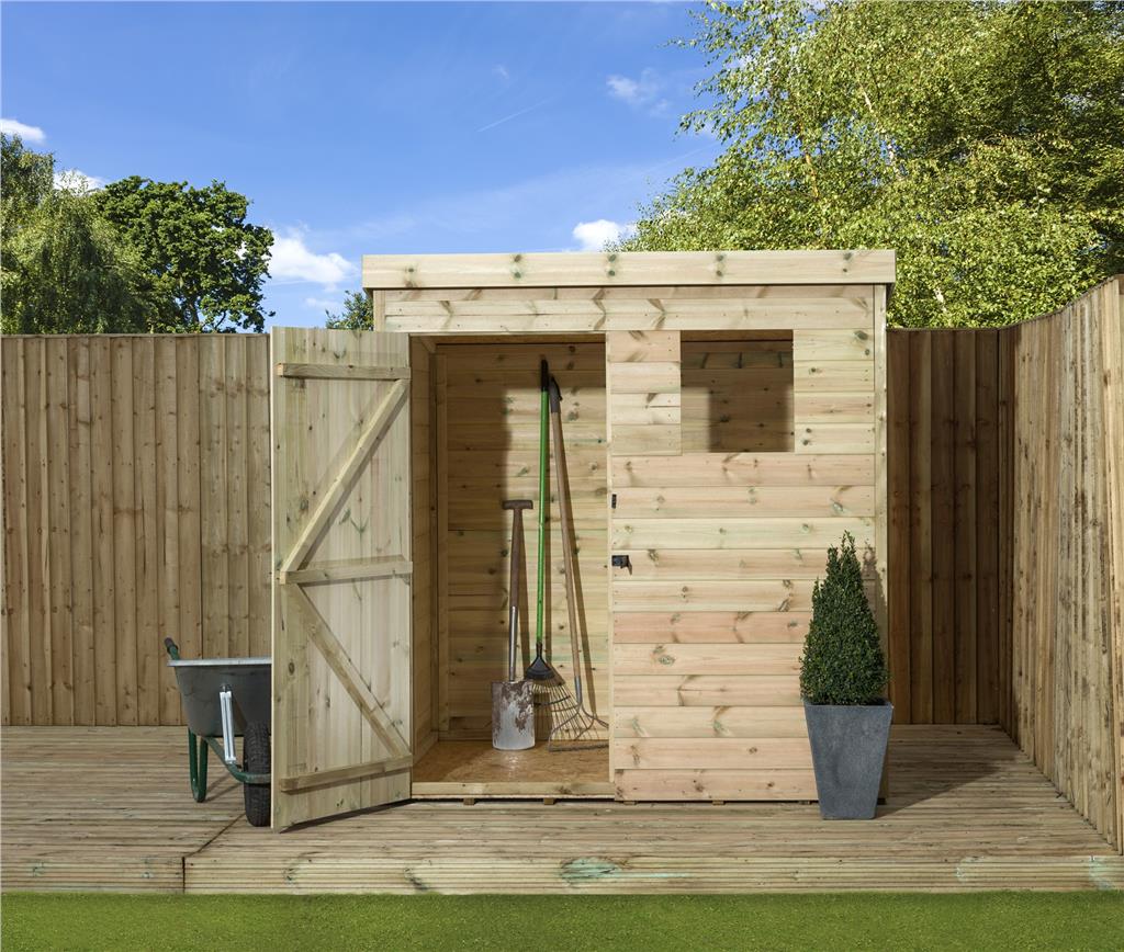 5X3 GARDEN SHED SHIPLAP PENT ROOF TANALISED WINDOW 