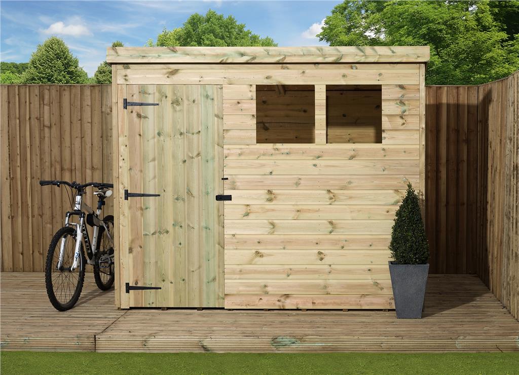 Empire 1500 Pent Garden Shed 7X5 SHIPLAP T&G TANALISED GARDEN SHED DOOR ...