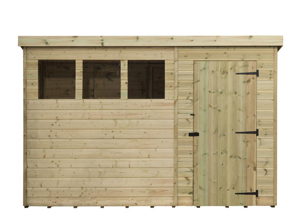 9x5 garden shed shiplap pent shed tanalised windows