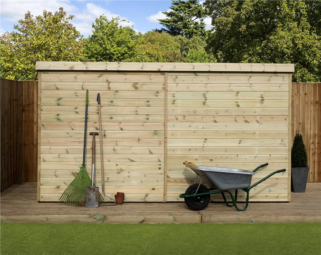 9x4 garden shed shiplap pent roof tanalised pressure