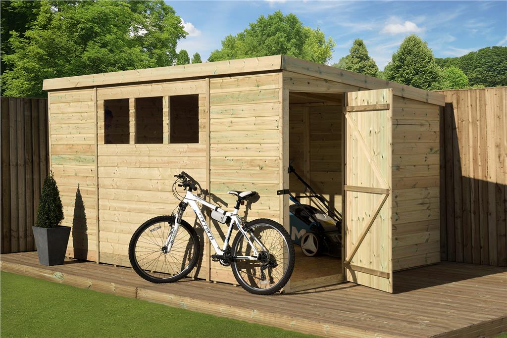 garden shed 14x5 shiplap pent roof tanalised windows