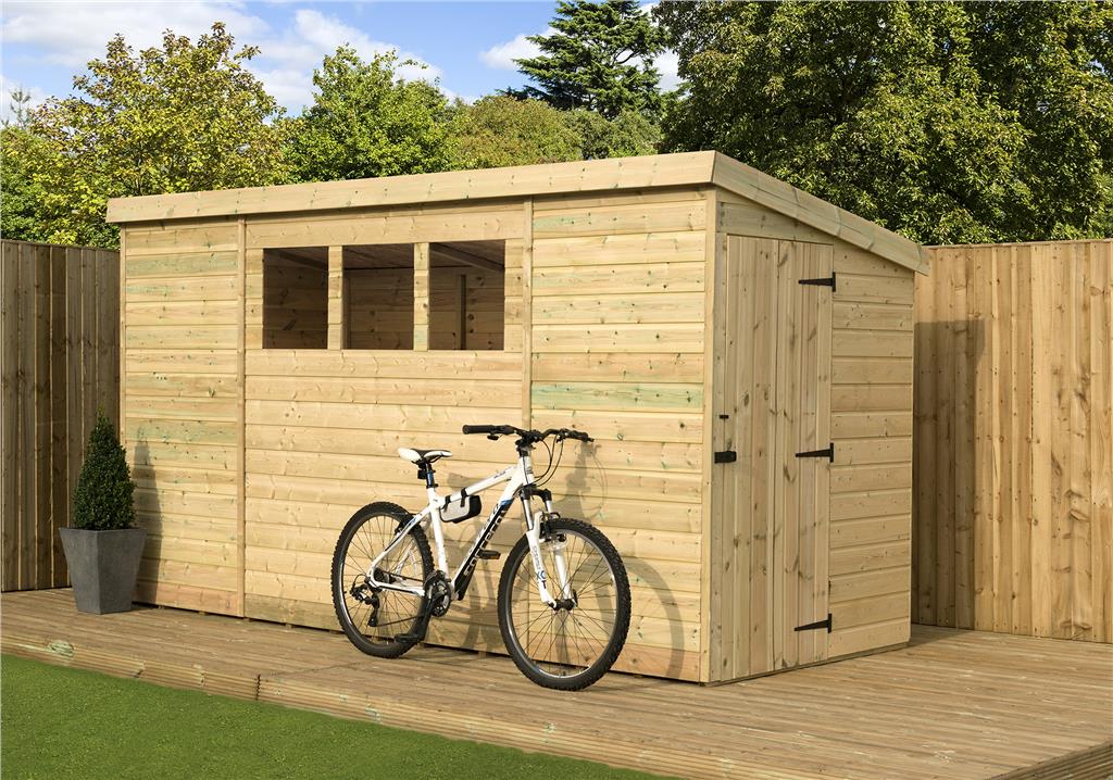 garden shed 12x3 pent tongue and groove pressure treated