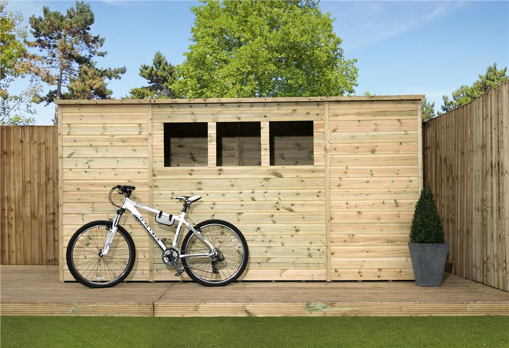 REVERSED PENT SHED 9X3 10X3 12X3 14X3 TANALISED T&amp;G 3 