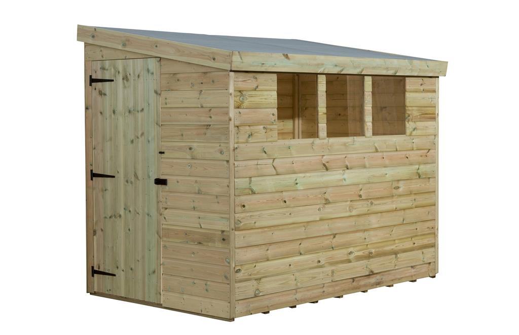 Empire 3000 Pent Garden Shed 7X4 SHIPLAP T&G TANALISED 3 LOW WINDOWS ...