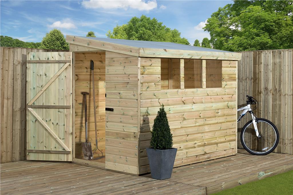 garden shed pent 6x4 7x5 8x6 t&g pressure treated 3 low