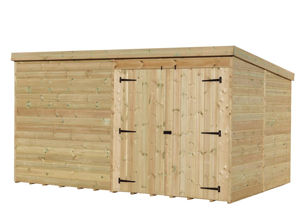 WOODEN GARDEN SHED 10X3 12X3 14X3 PRESSURE TREATED TONGUE 