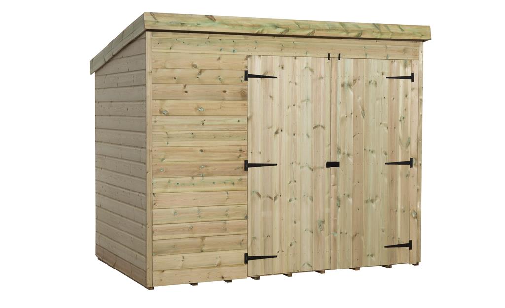 WOODEN GARDEN SHED 8X4 7X5 8X8 PRESSURE TREATED TONGUE AND 