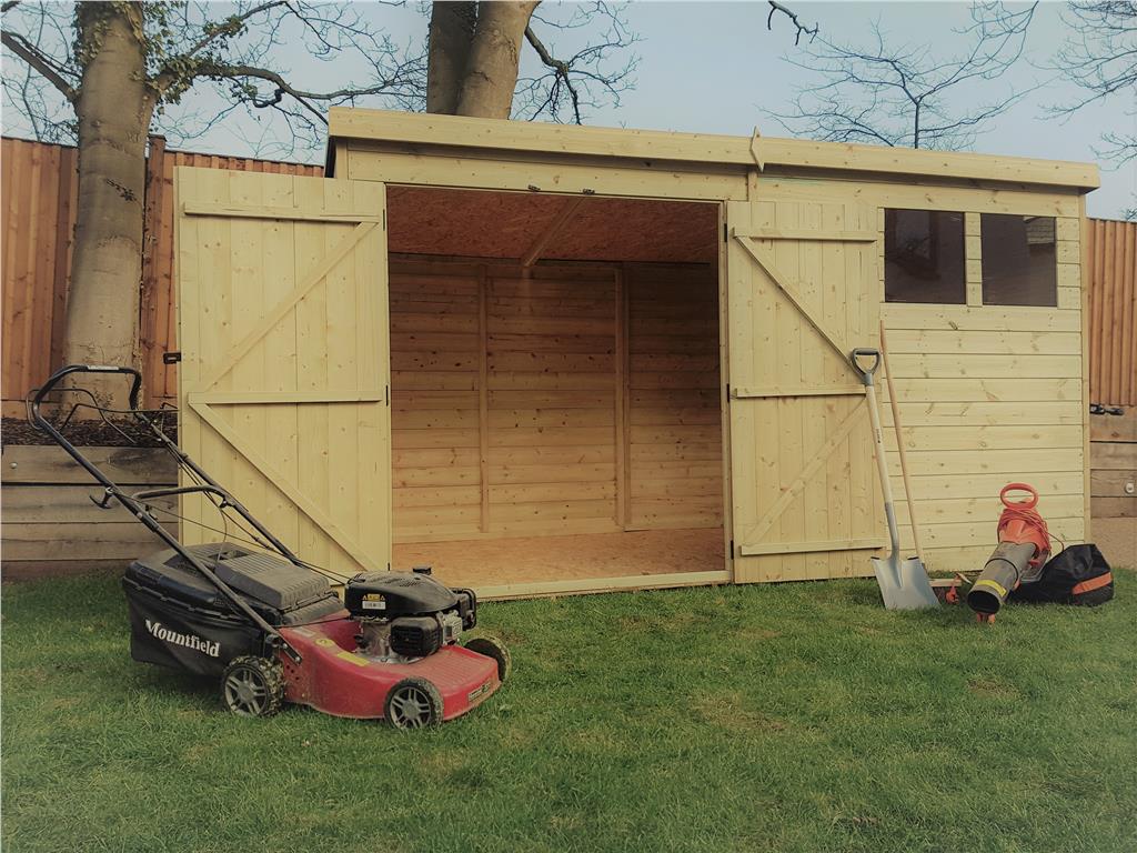 WOODEN GARDEN SHED 10X7 12X7 14X7 PRESSURE TREATED TONGUE ...