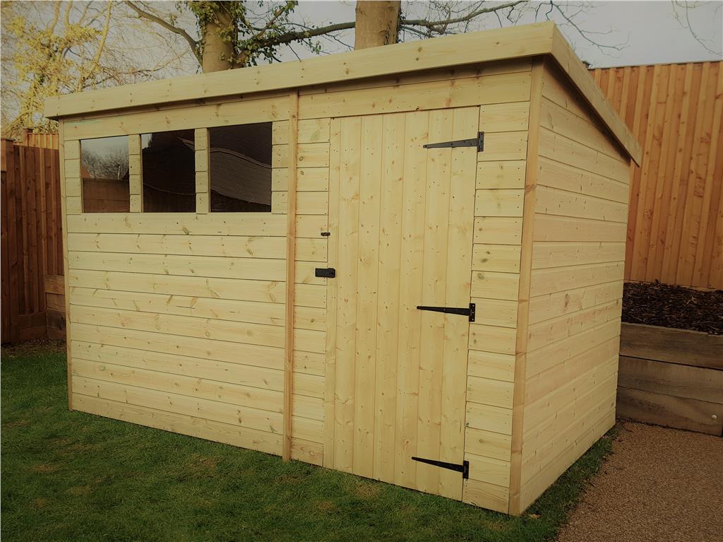 GARDEN SHED 10X4 SHIPLAP PENT TONGUE AND GROOVE PRESSURE 