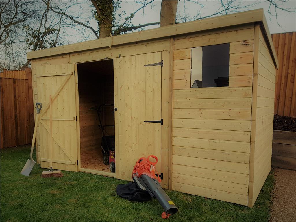 WOODEN GARDEN SHED 10X6 12X6 14X6 PRESSURE TREATED TONGUE ...