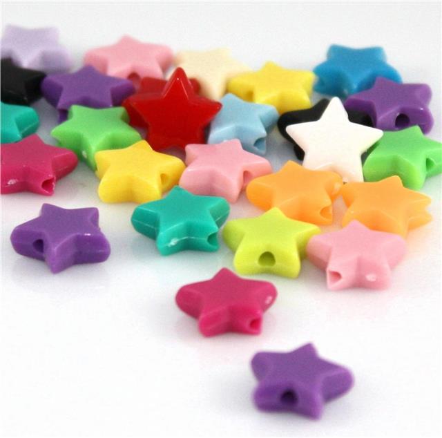 ACRYLIC STAR PONY BEADS 10.5mm x 8mm 100 per bag STYLE 3 ... | eBay