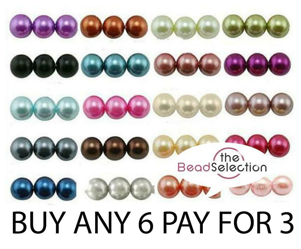 Glass Pearl Beads Round Buy Any 6 Pay For 3 200x4mm 100x6mm 50x8mm
