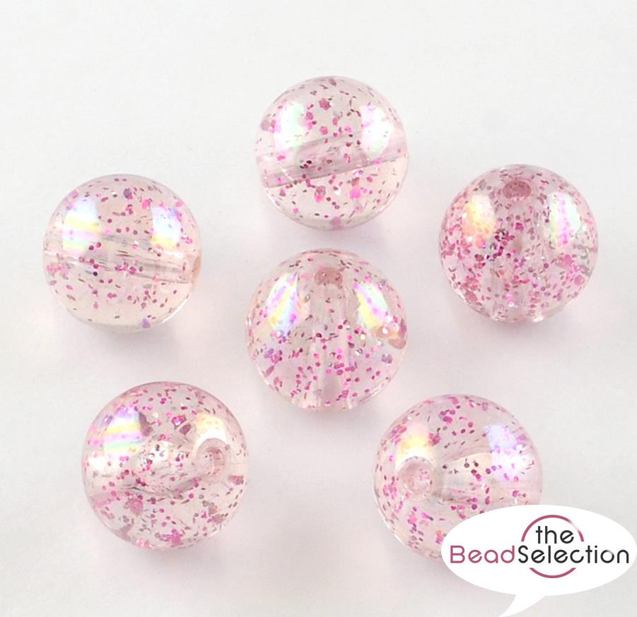 40 Glitter Ab Lustre Pink Acrylic Round Beads 10mm Hole 2mm Top Quality Acr100 5056232402612 Ebay 7565