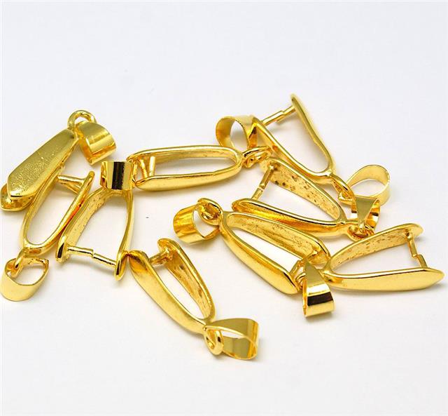 TOP QUALITY LARGE PENDANT PINCH BAILS 19mm x 10mm GOLD PLATED AK9 eBay