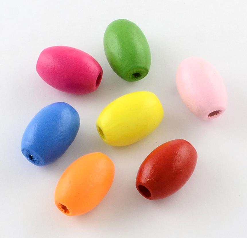 40 LARGE OVAL WOODEN BEADS 19mm x 13mm MIXED COLOURS 4mm HOLE | eBay