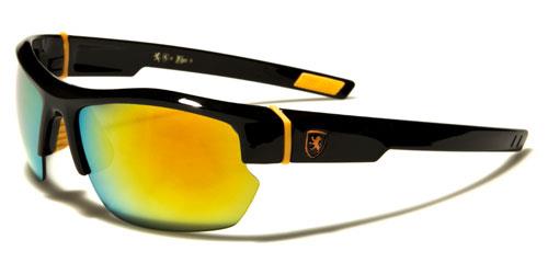 Mens Womens Polycarbonate Sports Eyelevel STORM Black Gold Mirrored Sunglasses 