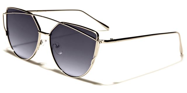 Cat Eye Überdimensional Designer Sonnenbrille Verspiegelte Linse Plastik Rahmen 