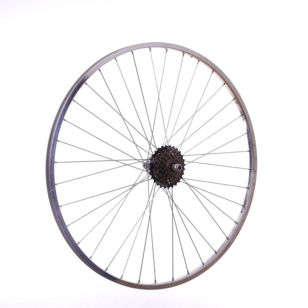 6 SPEED 27 x 11/4 REAR Alloy Bike / Cycle Wheel Nutted Axle Shimano