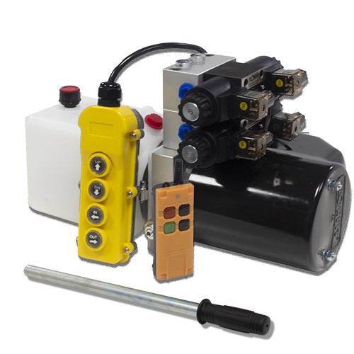 Flowfit 24V DC Double Acting, Double Solenoid Hydraulic Power pack with Back Up - Picture 2 of 6