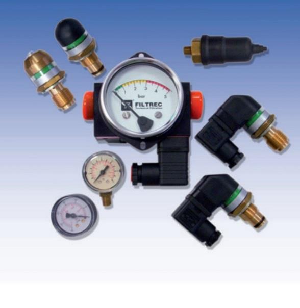 Filtrec hydraulic clogging indicator, differential electric visual