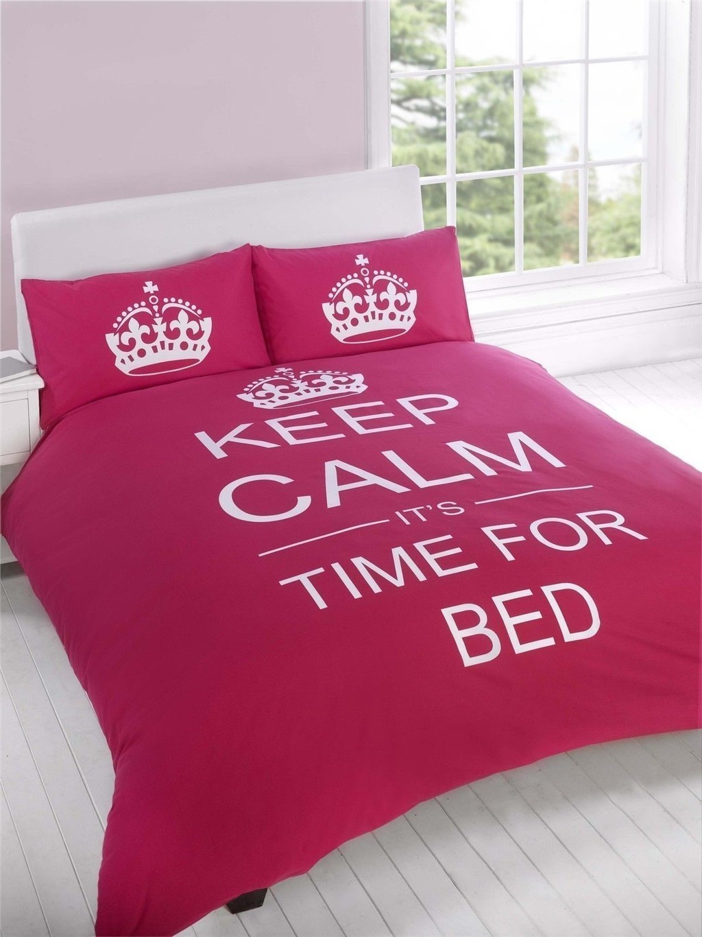 KEEP CALM Time for Bed Reversible Bedding Duvet Quilt Cover Set with Pillowcases 