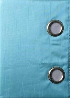 Pair Fully Lined Faux Silk Plain Curtains in Eyelet or Tape Top 