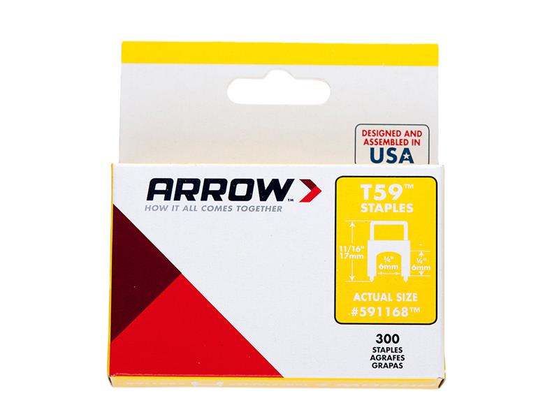 staples box of 1000 Arrow Fastener JT21 T27 6mm 1//4 pouces