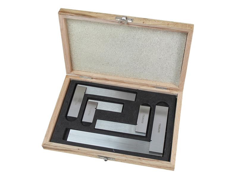 Precision Engineer Squares Set - 4 Piece Steel Tool Set For Accurate Measuring