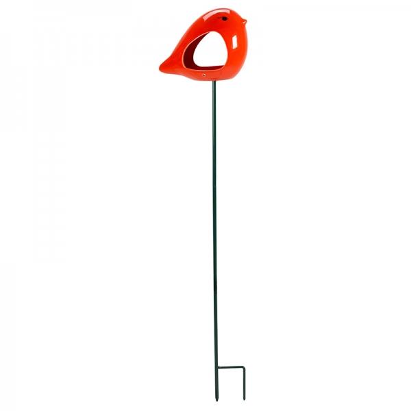 Smart Garden Ceramic Bird Feeder Stake Garden Decoration Red 7508010 Garden Patio Bird Baths Feeders Tables Redhot Cl