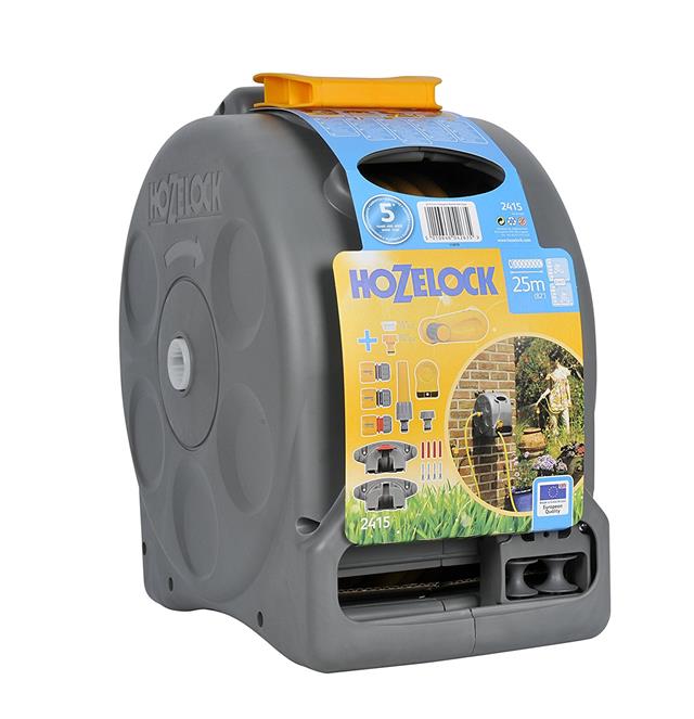 Hozelock 2415 2in1 Compact Enclosed Hose Reel with 25 m Hose and
