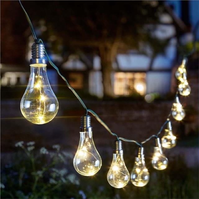 Smart Solar Eureka Light Bulb String Powered Outdoor Garden Smart Solar Eureka Light Bulb String Powered Outdoor Garden Lights