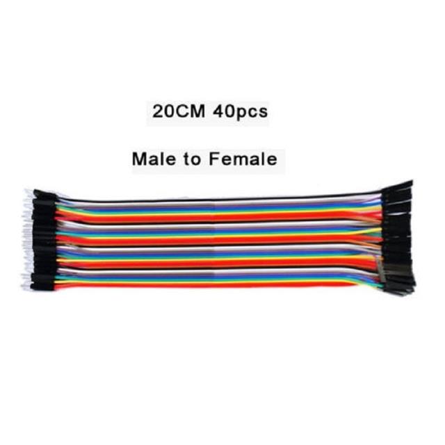 40pcs 20cm Dupont FEMALE-FEMALE Jumper GPIO Breadboard Wire Ribbon Pi Arduino