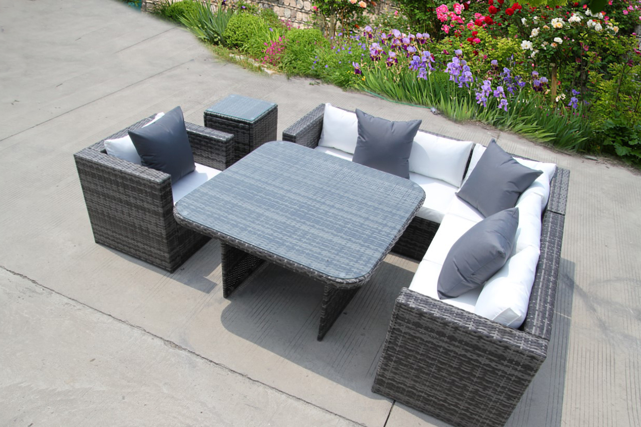 New Rattan Dining Garden Wicker Outdoor Conservatory Corner Sofa Furniture Set Ebay