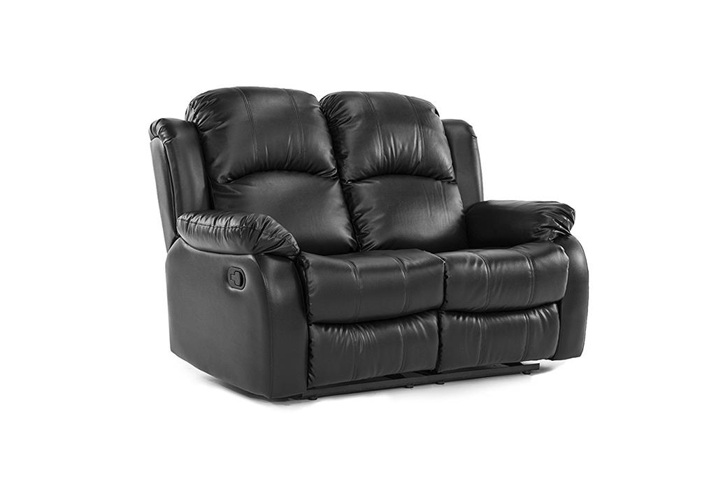 RECLINER LAZY BOY BLACK SOFA SUITES SETTEE 3 2 1 SEATER ARMCHAIR FAUX