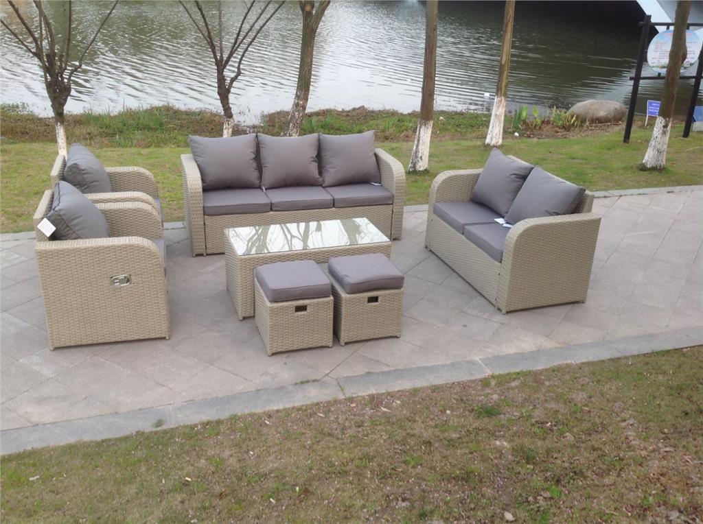 Details About New Rattan Garden Wicker Outdoor Conservatory Corner Sofa Furniture Set Recliner