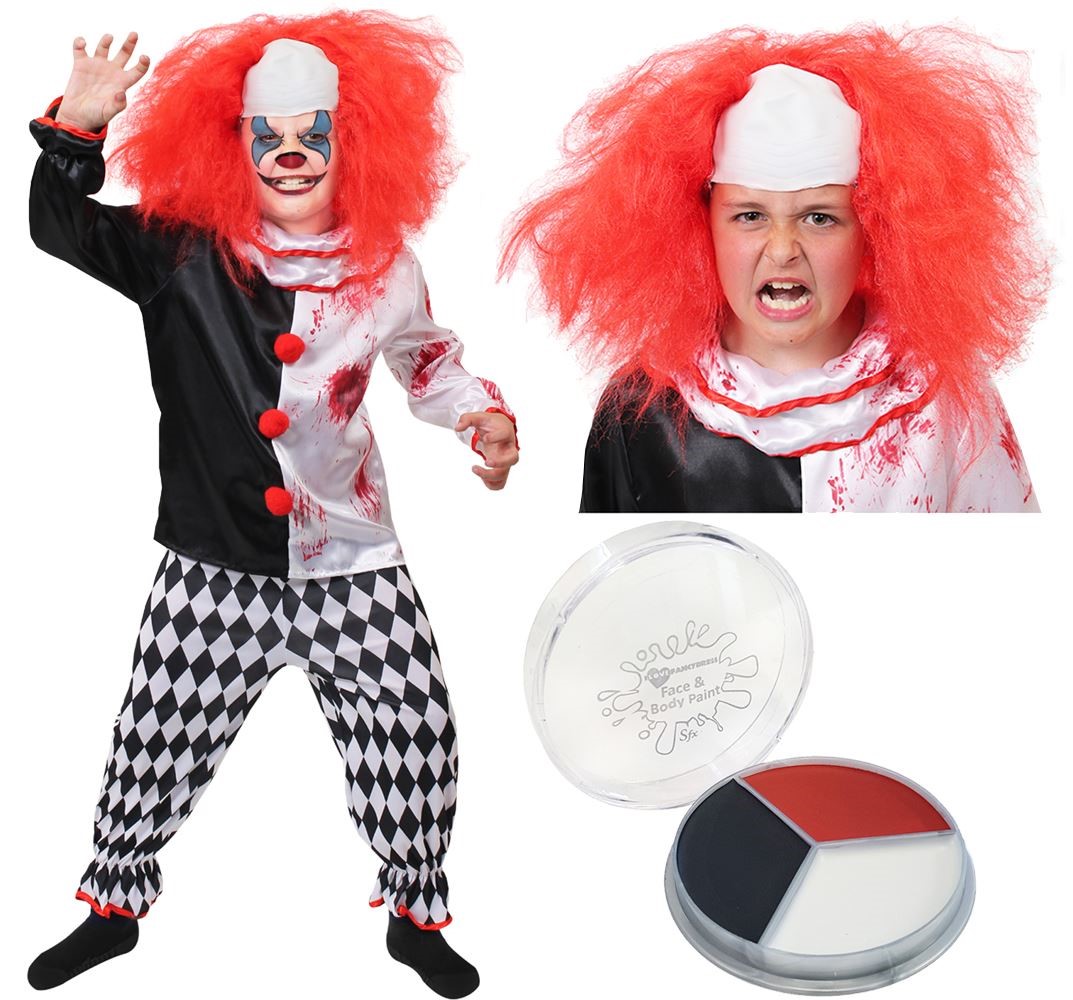 NOSE Boys Girls Circus Clown COSTUME SHOES FACEPAINT Fancy Dress WIG
