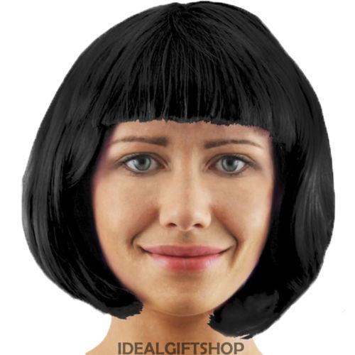 Black Ladies Bob Wig With Fringe 1920 S Flapper Fancy Dress Babe