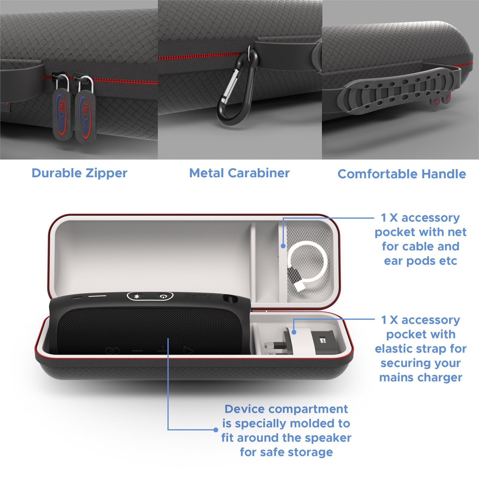 Buy XANAD Case for JBL Flip Essential / JBL Flip Essential 2 / JBL Flip 4  Portable Bluetooth Speaker,Hard Carrying EVA Storge Bag - black(gery  lining) Online at desertcartIsrael