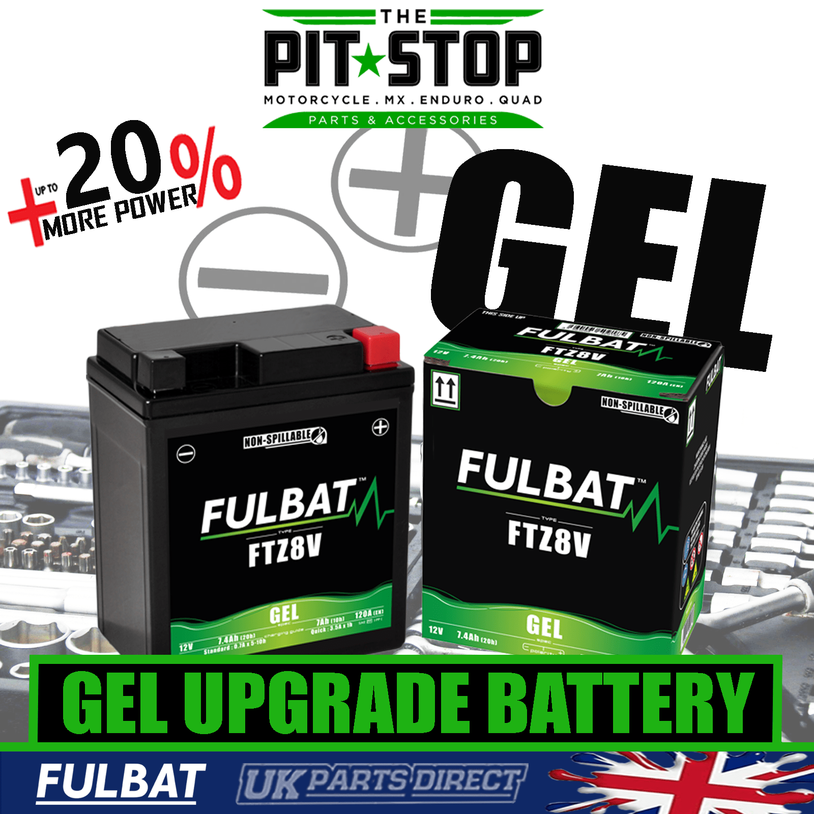 Batteria Moto FULBAT GEL FTZ8V / YTZ8V 12V 7,4AH 120A - Senza Manutenzione - Foto 1