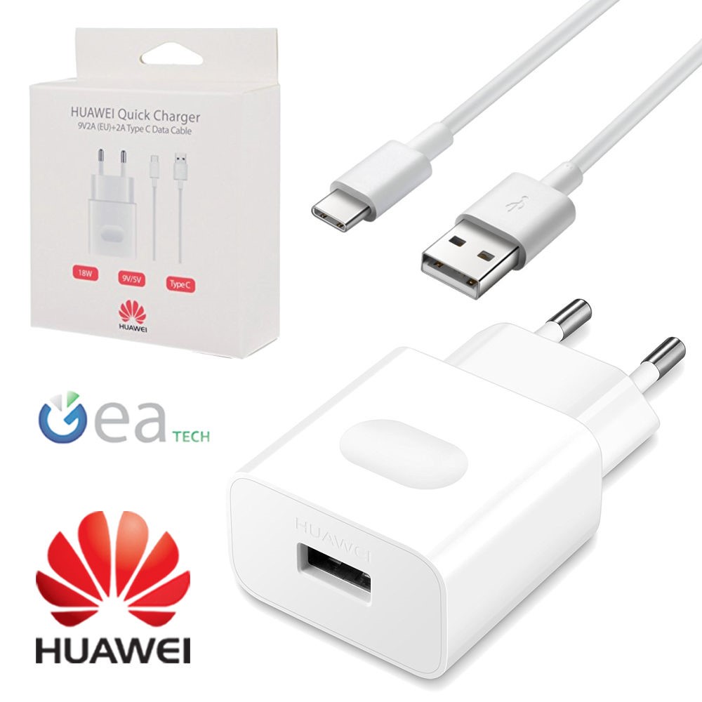 Huawei Charger Quick Charge Original + Cable Type-C Fast For P20 P30 ...