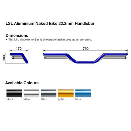 LSL Naked Bike Bar ALU Handlebar Silver 22.2mm Suzuki GSX 