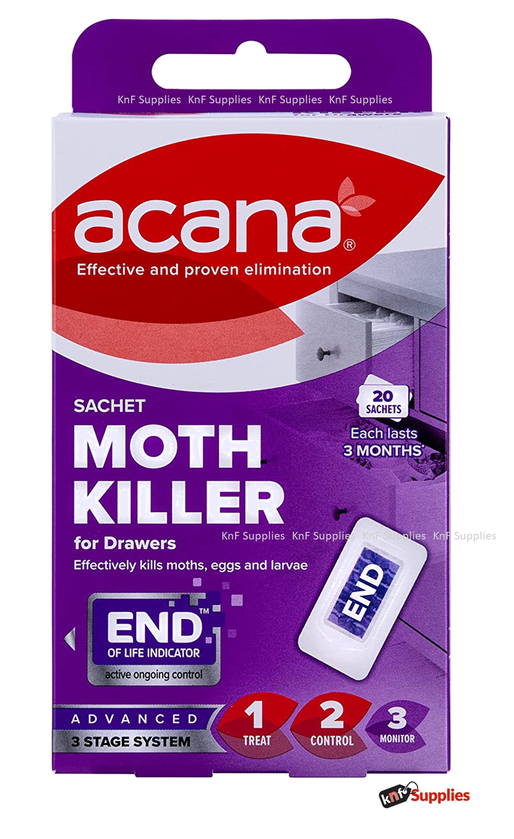 Acana Moth étuve Killer & Freshner sachets lavande-Gratuit Rapide Post 
