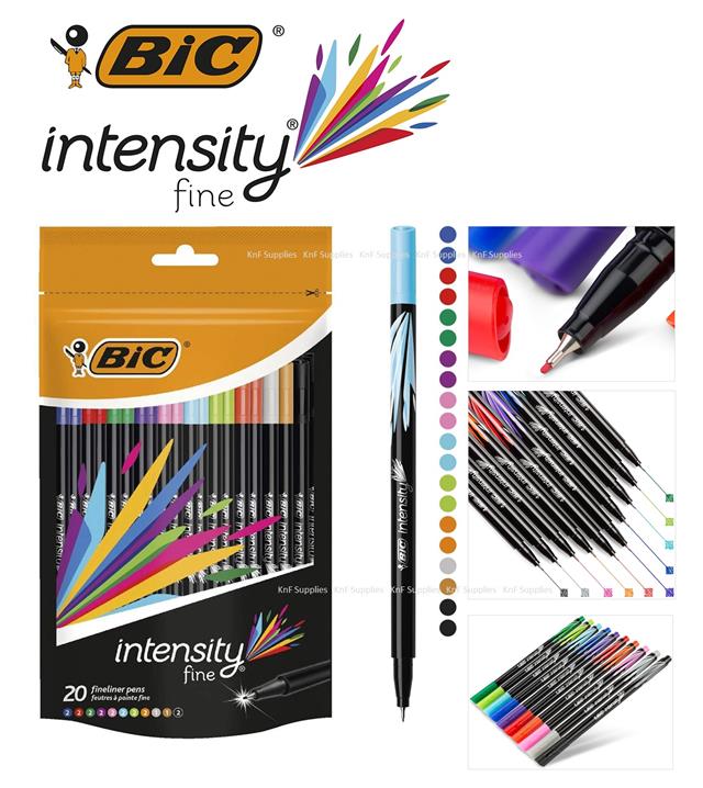 BIC 12 Intensity Fineliner Pen - Assorted Pack of 20