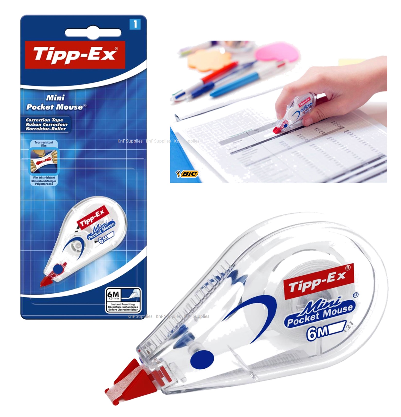 2 Packs of Tipp-Ex  Mini Pocket Mouse Correction Tape 6 Metres Long 